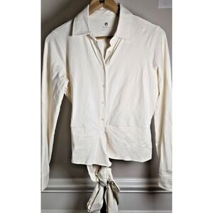 Spartina 449 Women's Margeaux Wrap Top Sz‎ S Golf Long Sleeve Blouse Ivory